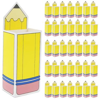 Imagem de PHWRECZ 36 caixas de doces em forma de lápis, caixas de petiscos, fácil de usar, porta-petiscos, versátil, bonita, lápis, doces, decoração prática de sala de aula para festas
