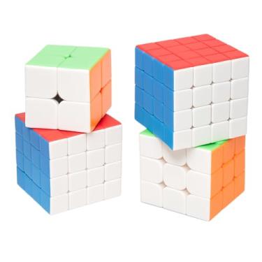Imagem de Kit Cubo Mágico 2x2+3x3+4x4+5x5 Profissional Stickerless Sem Adesivo
