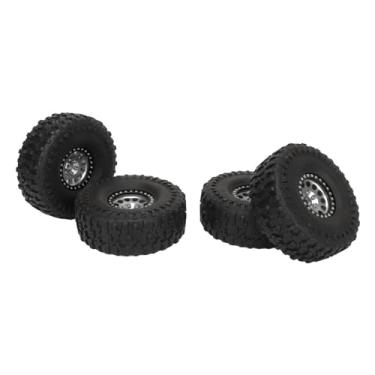 Imagem de RiToEasysports Pneus de Crawler Rc, Pneus de Borracha de 1,9 Polegada, Rodas de Liga Leve de Alumínio Substituição do Cubo para SCX10 1/10 Com Compatibilidade Com Modelo, Aderência Superior, (Prata)