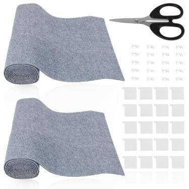 Imagem de 2 peças de capas de carpete aparáveis para arranhar gatos, protetor de móveis para arranhões, tapetes autoadesivos para gatos, robustos com acessórios de instalação para ambientes internos (cinza)