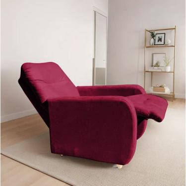 Imagem de Poltrona Para Extensão De Cílios Reclinável Suede Imperio Moderno Vermelho