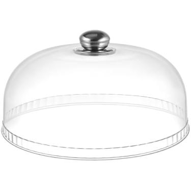 Imagem de Kisangel 1 capa transparente para bolo, bandeja de lanche de plástico, cúpula de alimentos à prova de poeira para uso doméstico, 26 x 26 x 13 cm