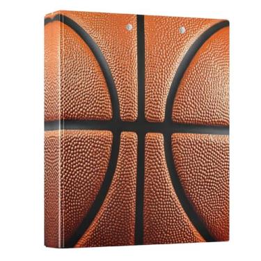 Imagem de Fichário de 3 anéis, película de bola de basquete, fichário redondo de 3,8 cm, fichário com 200 folhas para mulheres, homens, escritório, crianças, material escolar, 1 pacote