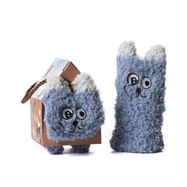 Imagem de HHUQ Meias femininas quentes e fofas de animal, meias de dormir ultra-luxuosas para mulheres com embrulho de presente, Blue Buddy, One Size Wide