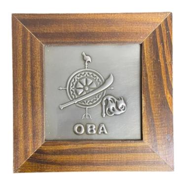Imagem de Quadro Obá Orixá Madeira Imbuia e Metal 14,5x14,5cm