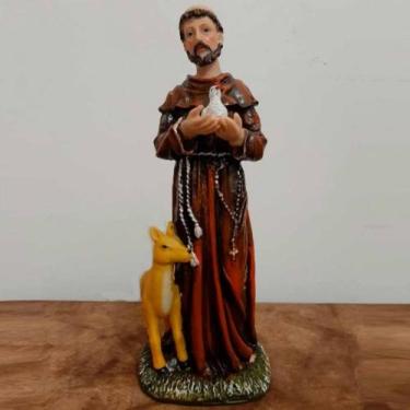 Imagem de Imagem de São Francisco de Assis em Resina - 30 cm - Lojinha Uai