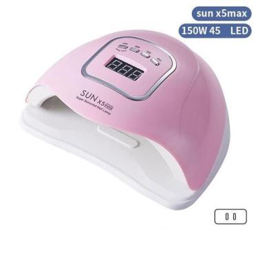 Imagem de Lâmpada de unhas LED UV 150W de cura rápida 4 temporizadores - rosa - 