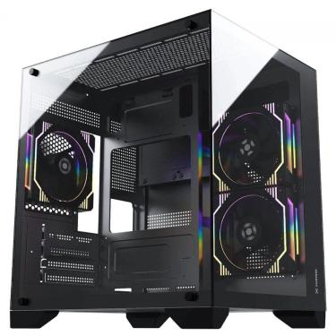 Imagem de Gabinete Gamer Fortrek Clarity Mid Tower Matx Preto Sem Fans