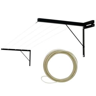 Imagem de Varal Retrátil Dobrável Articulado Reforçado Aço De Parede - NoBrand