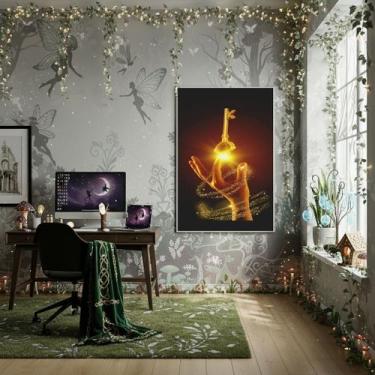 Imagem de Quadro Decorativo Arquétipo Chave Mágica Dourada - 70x50cm - Quadros O