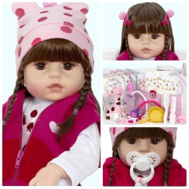 Imagem de Bebê Reborn Boneca Girafinha Corpo de Silicone + Acessórios - Cegonha 