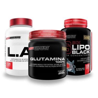 Imagem de Kit Termogênico 6 Six Lipo Black 120 + Glutamina 300g + Óleo de Cártamo 120g - BodyBuilders-Unissex