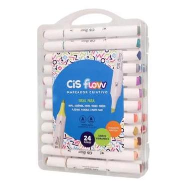 Imagem de Marcador Criativo Cis Flow Ponta Dupla 24 Cores