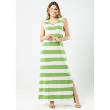 Imagem de Vestido Longo Listrado Pau a Pique Verde