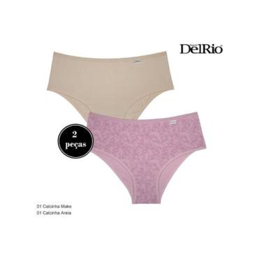Imagem de Kit/2 Calcinha Delrio 50368 Feminina Básica Cotton T. P/GG, G, D4, Are