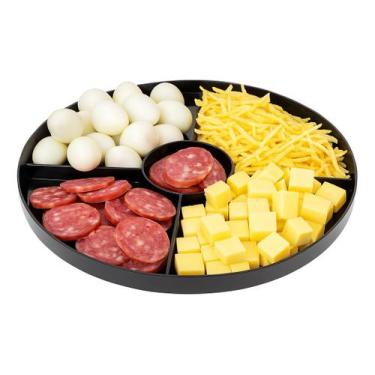 Imagem de Petisqueira Elegance Com 4 Divisoes Preta Churrasco Petiscos - Microma