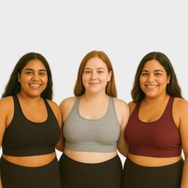 Imagem de Kit 3 Top Plus Size Cropeed Nadador Suplex Poliester G1 G2 G3 G4 G5 - 