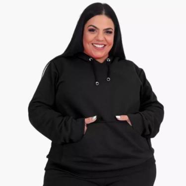 Imagem de Moletom Unissex Flanelado Peluciado Blusa Feminino Masculino Canguru L