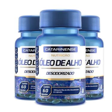 Imagem de Kit 3 óleo De Alho Desodorizado Catarinense 60 Cápsulas