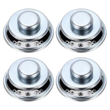Imagem de uxcell 4 caixas de som pequenas de 3 W e 4 Ohm, caixa de metal redonda, microímã interno para mini alto-falantes, DVD, EVD, multimídia, portátil, máquina de publicidade