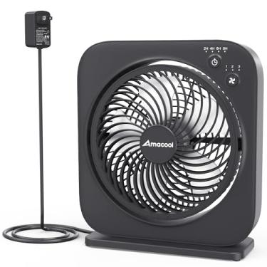 Imagem de AMACOOL Ventilador de mesa, ventilador de caixa de 30,5 cm com 3 velocidades ajustáveis e temporizador de 8hrs, circulador de ar silencioso giratório de 60°, ventilador de mesa para quarto, banheiro,