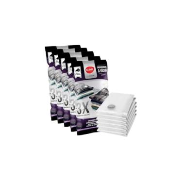 Imagem de Organizador a Vácuo para Roupas e Objetos, PVC Resistente, 80x60cm, Proteção Contra Mofo e Insetos, Redução de Volume em 3x, Impermeável e Reutilizável