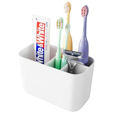 Imagem de VACONICO Suporte de escova de dentes elétrica montado na parede, 5 compartimentos para escova de dentes transparente e suporte de pasta para banheiro, porta-escovas de dentes infantis fofos e