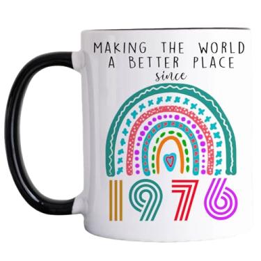 Imagem de Presentes de aniversário de 50 anos para mulheres e homens - Ideias de presentes de aniversário de 50 anos, tornando o mundo um lugar melhor desde a xícara de 1976, presente de aniversário de 50 anos