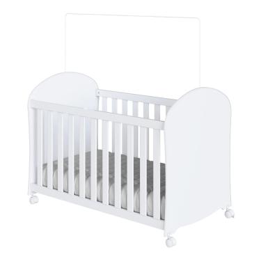 Imagem de Berço Peroba Smim Americano Cor Branco com Rodízios Infantil