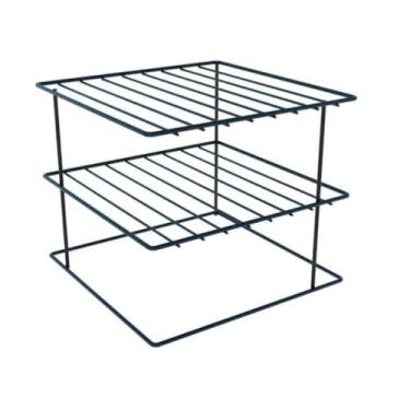 Imagem de Organizador de Armario Prateleira Porta Pratos 3 Andares Grande Para Cozinha(Prateleira 3 Andares Preto)