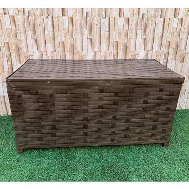 Imagem de Baú Horizontal Organizador 45L em Fibra Sintética – Caixa Cesto para Brinquedos e Roupa Suja 60x30x30 com Tampa(Argila)