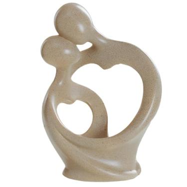 Imagem de Decoração de casa minimalista, esculturas de arte em resina, presentes de casamento de estilo nórdico, várias poses em bege e cinza, decoração de estante abstrata para sala de estar