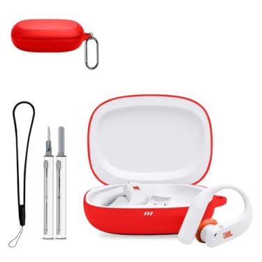 Imagem de Capa protetora para JBL Endurance Peak 4, capa protetora com kit de limpeza, capa protetora de silicone macio, acessórios para cordão e chaveiro, impermeável, à prova de poeira, à prova de choque