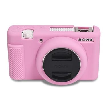 Imagem de Easy Hood ZV-1F Bolsa de câmera, capa protetora de borracha de silicone macio para Sony ZV-1F ZV1F Câmera digital Slim Fit DSLR Câmera Proteção (Rosa)