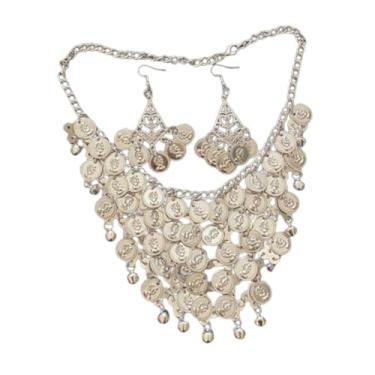 Imagem de simhoa Conjunto de joias de casamento com 2 peças, conjunto de joias tradicionais indianas para aniversários, Brincos de Gancho