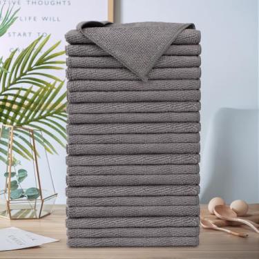 Imagem de Pacote com 5 panos de limpeza de microfibra 25 x 25 cm, toalhas de limpeza reutilizáveis e laváveis para cozinha, carros