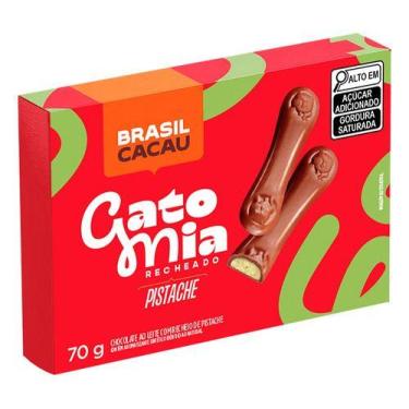 Imagem de Chocolate Lingua De Gato Brasil Cacau Gato Mia Pistache 70g