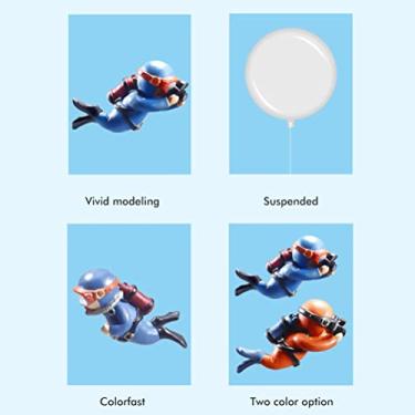 Imagem de Zopsc Figura Colorida de Mergulhador Decoração de Tanque de Peixes Com Flutuabilidade Ajustável para Diversão Paisagem de Tanque de Peixes PVC Amarelo 7x3cm para Proprietários de Animais de (#4)