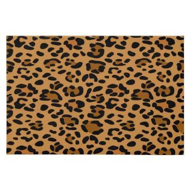 Imagem de CEBUGI Tapete de área 60 x 90 cm, macio, lavável, antiderrapante, com revestimento de borracha, estampa de leopardo, para sala de estar, quarto, decoração de casa