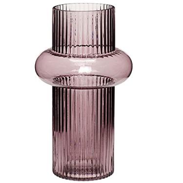 Imagem de Vaso de vidro para decoração de vaso de flores, decoração de vaso de flores de vidro gradiente, luz para casa, sala de estar, padrão vertical, vaso em forma de fluido, ornamentos de flores