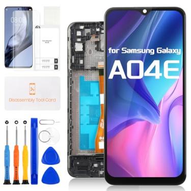 Imagem de Tela LCD de substituição para Samsung Galaxy A04E para tela LCD Galaxy A04E SM-A042F SM-A042M SM-A042M/DS Touch Screen Digitalizador com ferramentas de reparo (6,5 polegadas, preto com moldura)