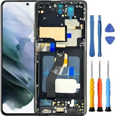 Imagem de Foufinin Substituição de tela para Samsung Galaxy S21 Ultra 5G para Samsung S21 Ultra tela de substituição com moldura SM-G998U SM-G998W G998A SM-G998B Display LCD Touch Digitizer Assembly with Tools