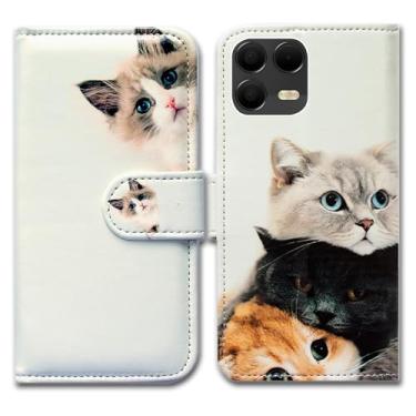 Imagem de Bcov Capa para T-Mobile Revvl 8 Pro, capa de telefone flip de couro marrom fofo com compartimento para cartão com suporte para cartão para T-Mobile Revvl 8 Pro