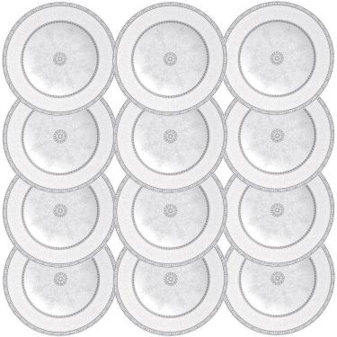 Imagem de 12 Pratos Sobremesa Tramontina Gabrielle em Porcelana Decorada 21 cm 96011006