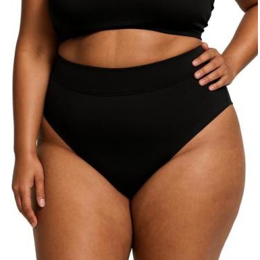 Imagem de Biquíni Calcinha Praia Feminina Plus Size Cintura Alta Lateral Larga B