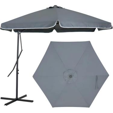 Imagem de Guarda-sol suspenso ERB Máquinas – 3m x 3m x 2,55m (Cores disponíveis) (Cinza)