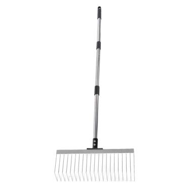 Imagem de Zhjvihx Ancinho de , Ancinho de Jardim de Aço Inoxidável Resistente Com 21 Dentes e Alça Ajustável, para Afrouxar Folhas de Coleta de e Cobertura de Gramado