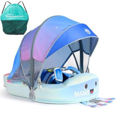 Imagem de Boia de natação Mambobaby com dossel não inflável para bebês boia inteligente mambo boia de natação com cauda boia de bebê Mambo boia de bebê boia de bebê sólido sem ar água cintura anel de natação