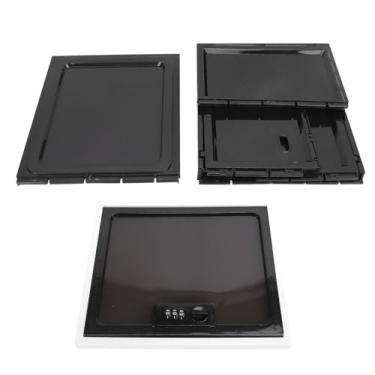 Imagem de QANYEGN Grande caixa de bloqueio de lanches, caixa de armazenamento transparente com fechadura, armário de armazenamento de alimentos de plástico para armazenar medicamentos, lanch (Moldura Preto e