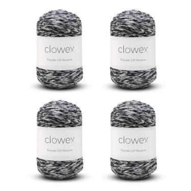 Imagem de Clowex Cordão de macramê macio de poliéster 2,5-3 mm, 4 novelos x 190 jardas x 1/9 inc corda de poliéster turco, fio de macramê trançado para artesanato DIY, gancho de plantas, pendurar na parede